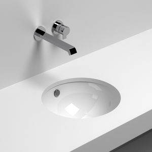 built-in washbasin / round / ceramic / contemporary