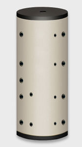 solar water heater / free-standing / vertical / with heat exchanger