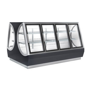 upright freezer / commercial / glazed / black