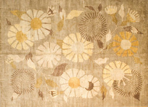 traditional rug / floral pattern / wool / silk