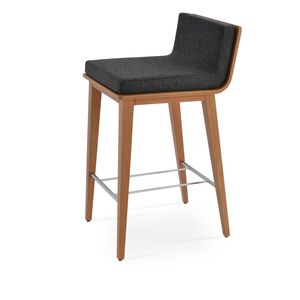 contemporary bar chair / sled base / central base / upholstered
