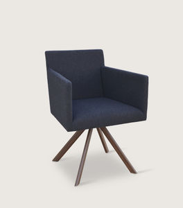 contemporary chair / swivel / with armrests / central base
