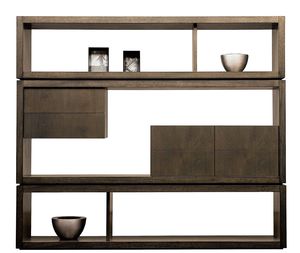 room divider shelf / contemporary / wooden / for offices