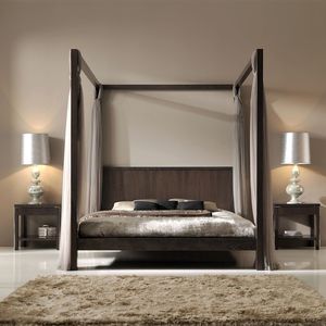 canopy bed / double / contemporary / with headboard