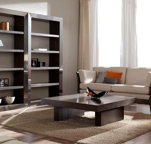 contemporary coffee table / walnut / rectangular / square