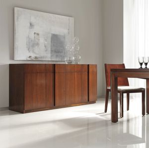 contemporary sideboard / walnut / beech