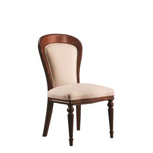traditional chair / upholstered / fabric / beech