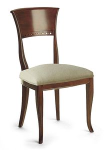 traditional chair / upholstered / wooden / fabric