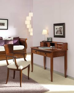 traditional secretary desk / walnut / beech / with storage