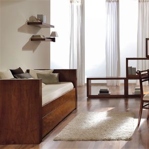 single bed / contemporary / walnut / beech