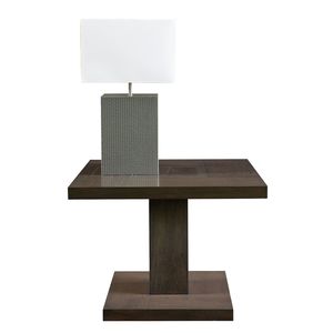 contemporary side table / walnut / beech / square