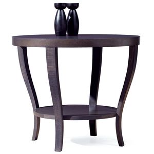 traditional side table / walnut / beech / round