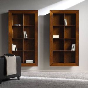 wall bookcase / contemporary / walnut / beech
