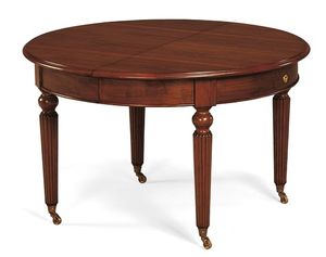 traditional table / walnut / round / extending