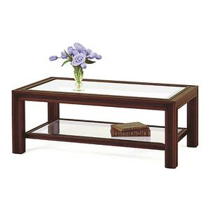 contemporary coffee table / walnut / glass / rectangular