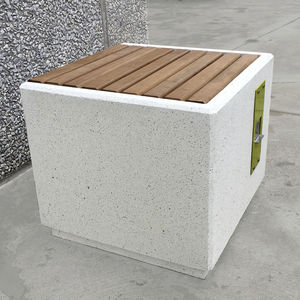 public bench / contemporary / wooden / steel