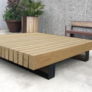 public bench / Scandinavian design / wooden / stainless steel