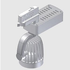 LED track light / round / metal / commercial