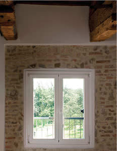 swing window / wooden / triple-glazed