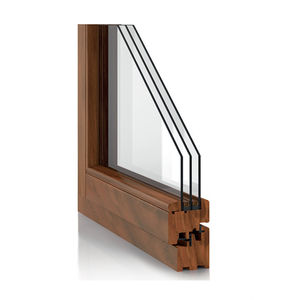 swing window / wooden / triple-glazed