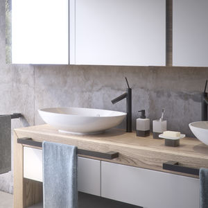 shelf towel rack / 1-bar / wall-mounted / brass