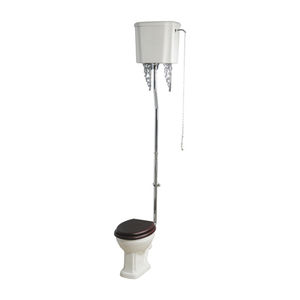 free-standing toilet / porcelain / with high tank