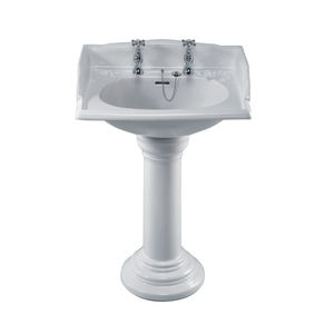 free-standing washbasin / oval / porcelain / traditional
