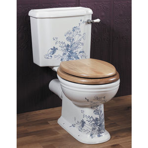 monobloc toilet / porcelain / with lever