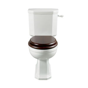 monobloc toilet / porcelain / with lever