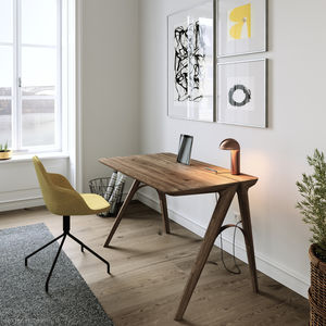 oak desk / walnut / steel / contemporary