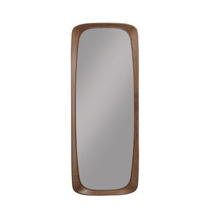 wall-mounted mirror / contemporary / rectangular / oak