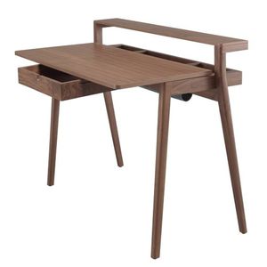 oak desk / walnut / contemporary / with storage