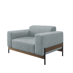 contemporary armchair / fabric / oak / walnut
