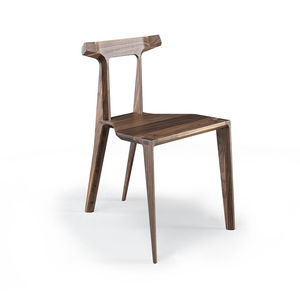 contemporary chair / fabric / oak / walnut