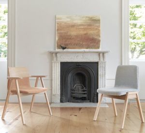 contemporary chair / upholstered / with armrests / stackable