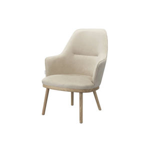 contemporary armchair / fabric / oak / walnut