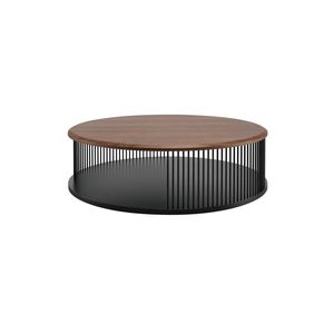contemporary coffee table / oak / walnut / iron