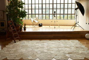 contemporary rug / patchwork / leather / rectangular