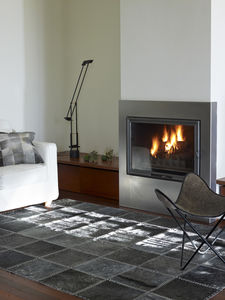 contemporary rug / patchwork / leather / rectangular