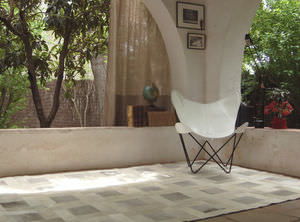contemporary rug / patchwork / leather / rectangular