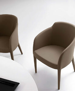 contemporary armchair / leather / bridge