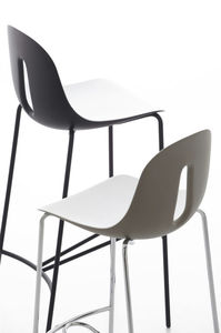 contemporary bar chair / with footrest / steel / polyurethane