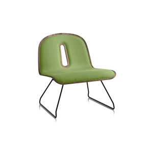 contemporary fireside chair / fabric / wooden / metal