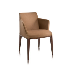 contemporary armchair / fabric / oak / bridge