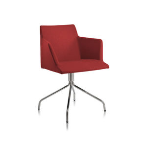 contemporary armchair / fabric / steel / star base
