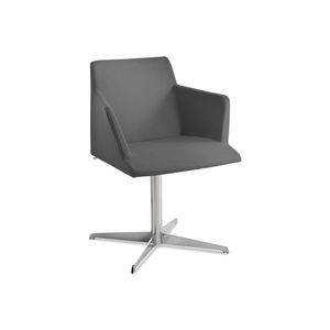 contemporary armchair / fabric / steel / star base