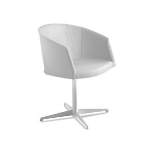 contemporary chair / upholstered / with armrests / star base