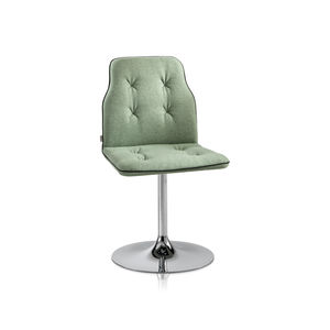 contemporary chair / upholstered / central base / metal