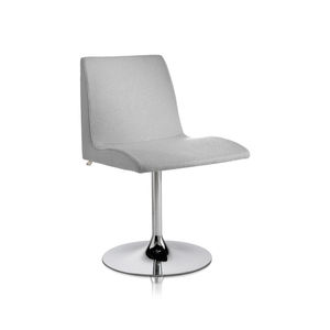 contemporary chair / upholstered / central base / fabric