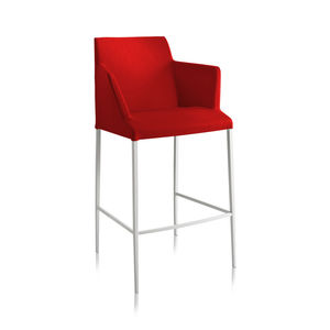 contemporary bar chair / upholstered / with armrests / fabric